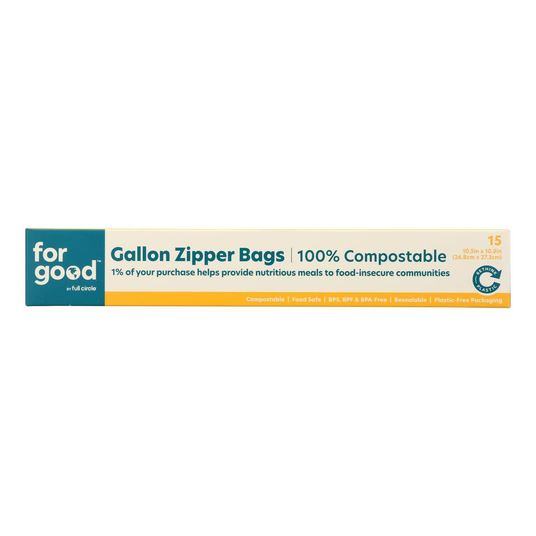 For Good - Gallon Zipper Bags - Case Of 6 - 15 Ct - Maras Green