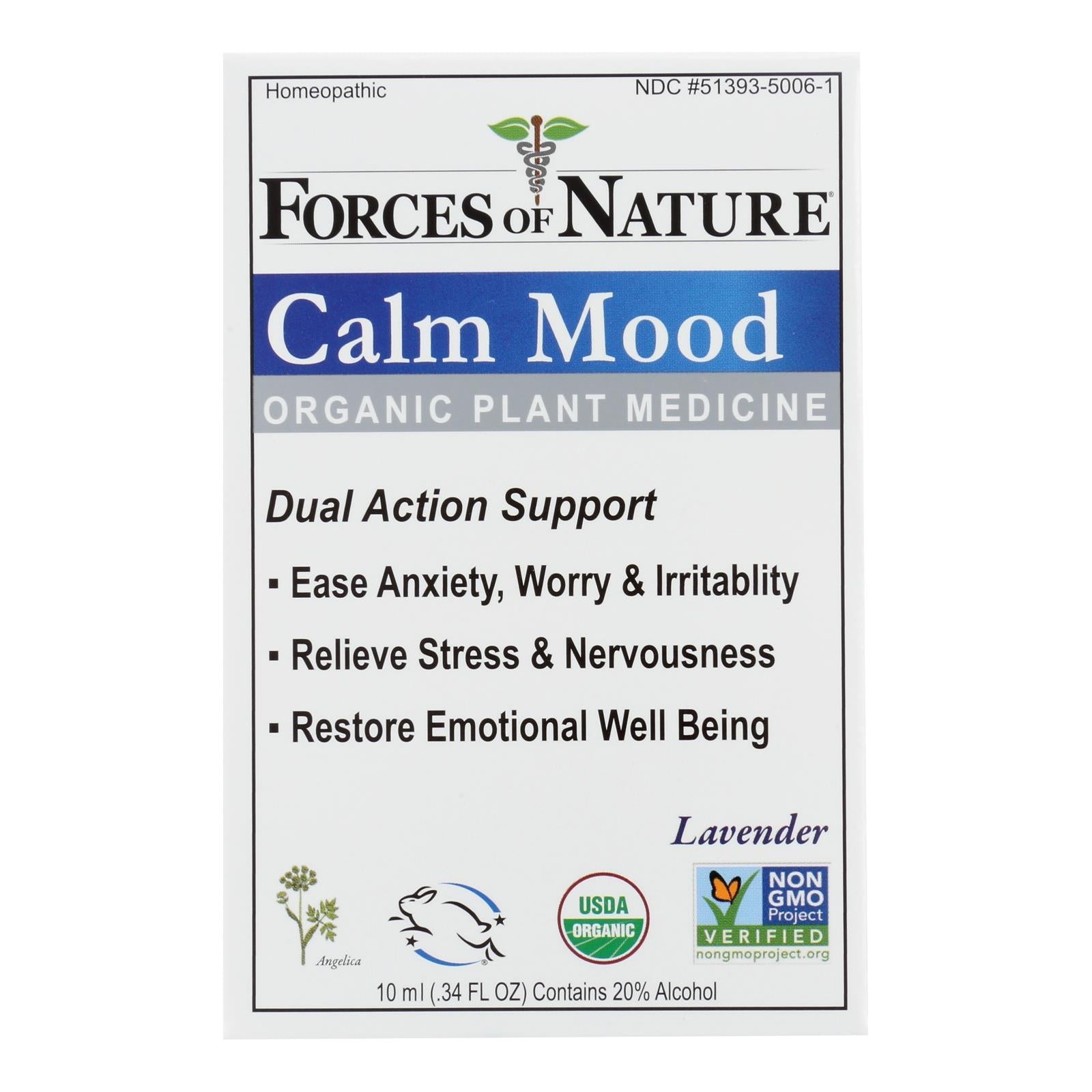 Forces Of Nature - Calm Mood - 1 Each - 10 Ml - Maras Green