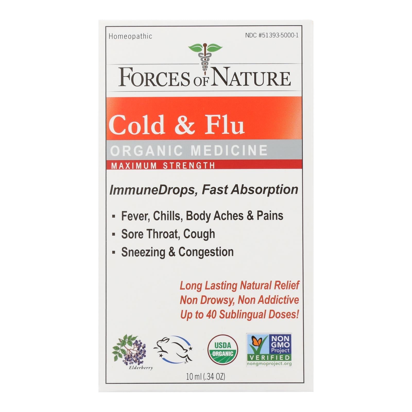 Forces Of Nature - Cold&flu Drp Max Immu - 1 Each - 10 Ml - Maras Green