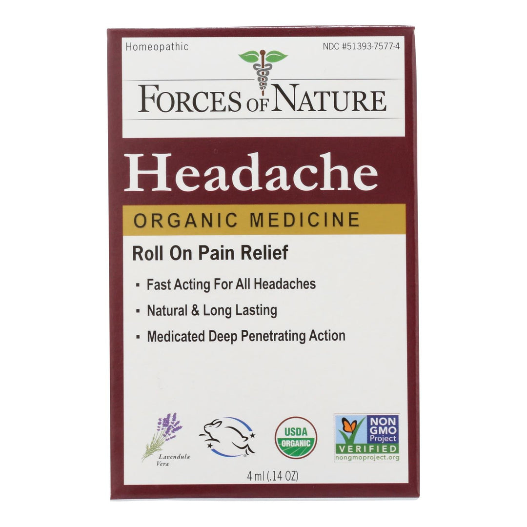 Forces Of Nature - Headache Pain Mngmt - 1 Each - 4 Ml - Maras Green