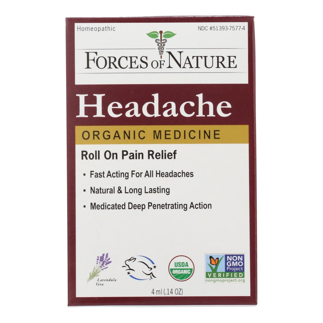 Forces Of Nature - Headache Pain Mngmt - 1 Each - 4 Ml - Maras Green