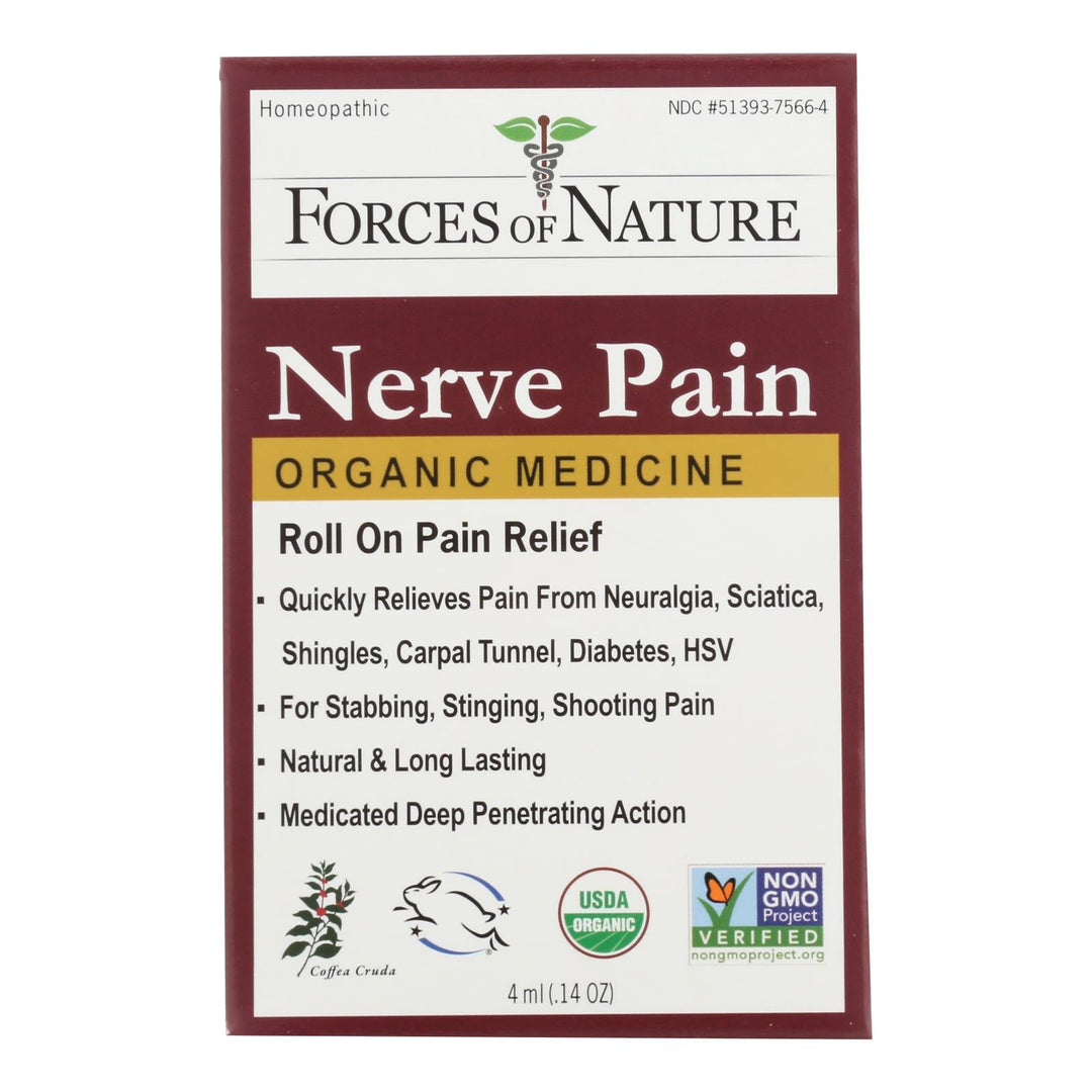 Forces Of Nature Nerve Pain Management Rollerball Activator Topical Medicine - 1 Each - 4 Ml - Maras Green