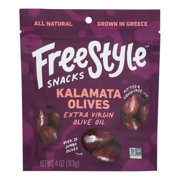 Freestyle Snacking - Olives Kalamata Extra Virgin Olive Oil - Case Of 6 - 4 Ounces - Maras Green