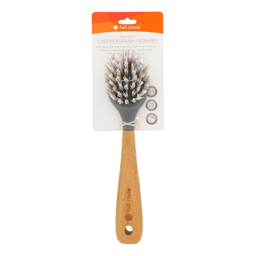 Full Circle Home - Tenacious C Cast Iron Brush And Scraper - Case Of 6 - 1 Count - Maras Green