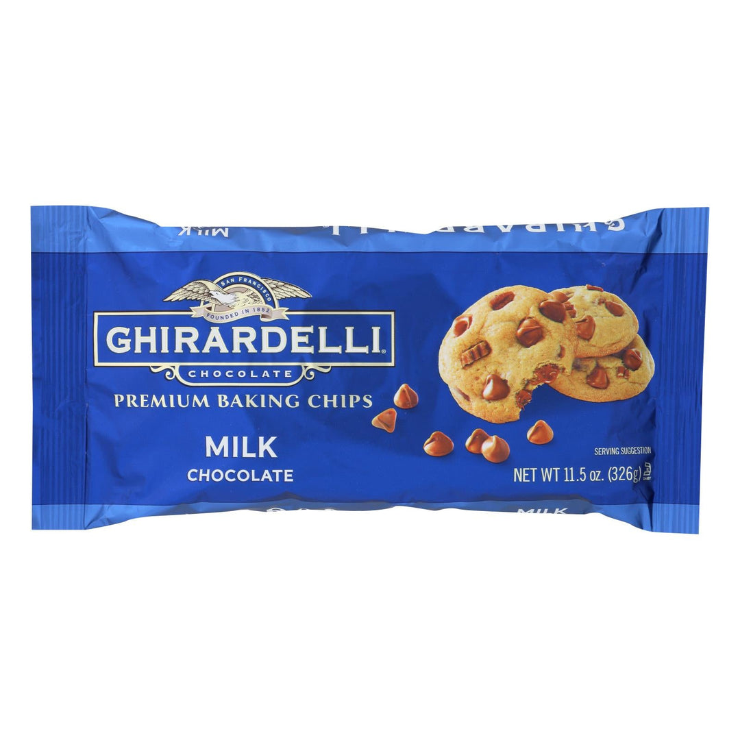 Ghirardelli Baking Chips - Milk Chocolate - Case Of 12 - 11.5 Oz. - Maras Green