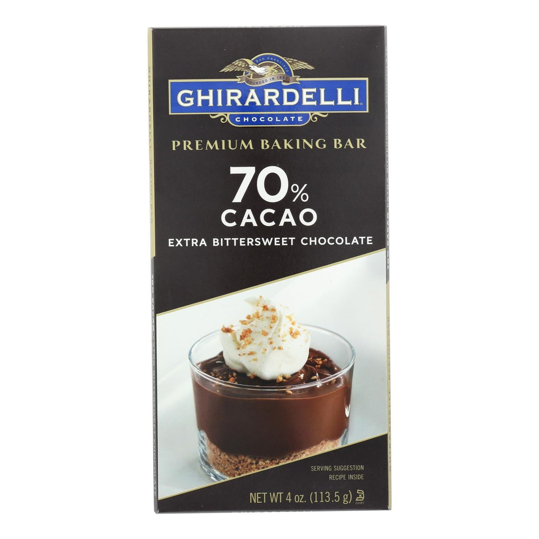 Ghirardelli Chocolate, Premium Baking Bar, Extra Bittersweet Chocolate - Case Of 12 - 4 Oz - Maras Green