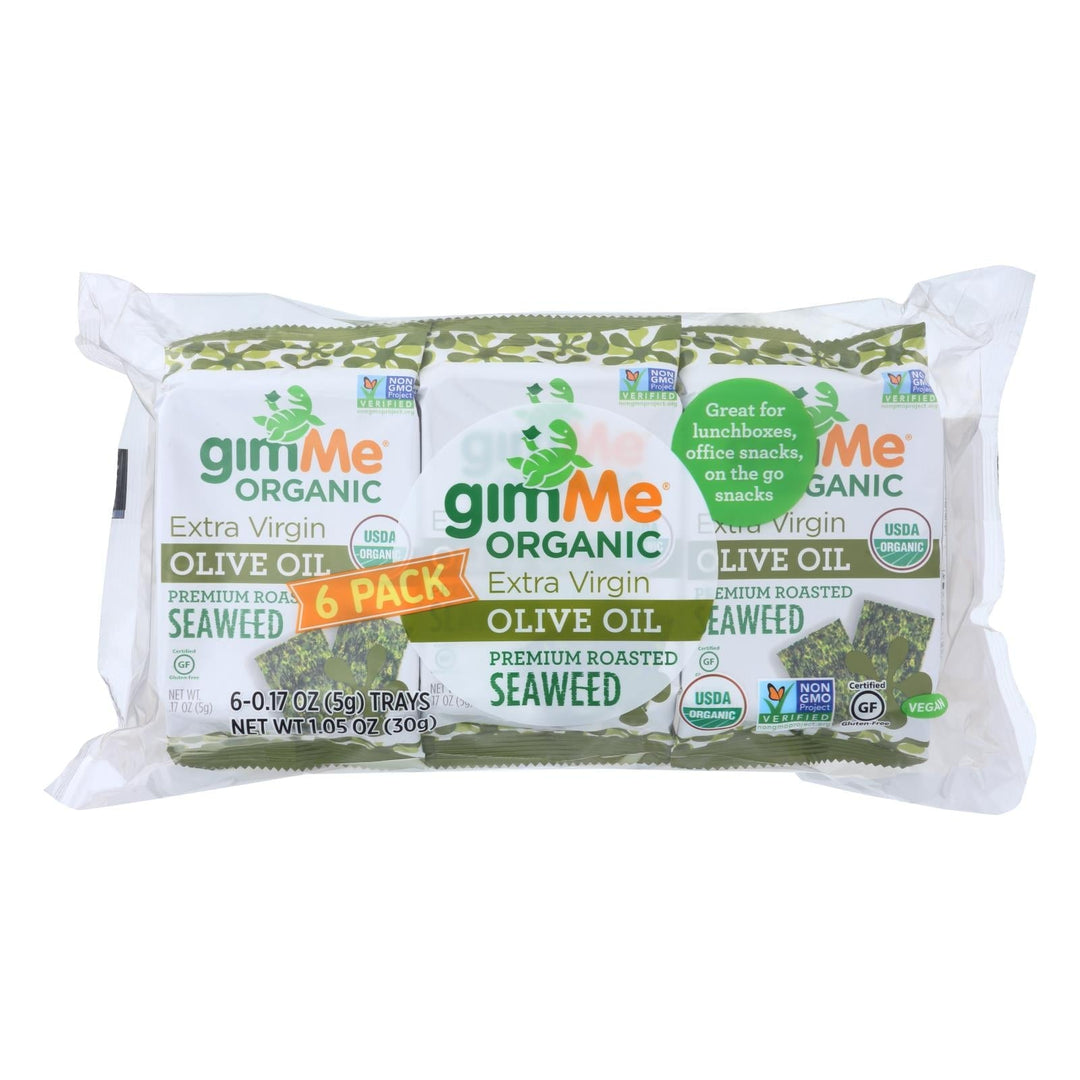 Gimme Seaweed Snacks Seaweed Snack - Organic - Extra Virgin Olive Oil - Case Of 8 - 6/.17 Oz - Maras Green
