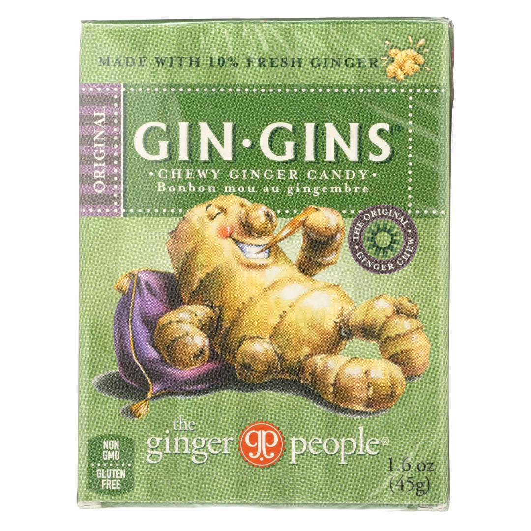 Ginger People Gingins Chewy Original Travel Packs - Case Of 24 - 1.6 Oz - Maras Green