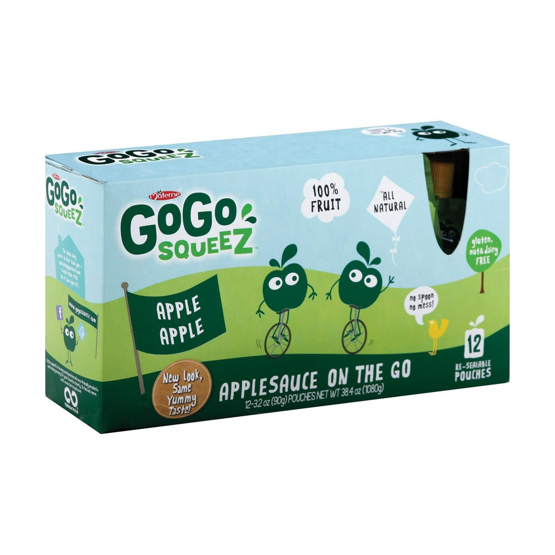 Gogo Squeeze Organic Applesauce - Apple - Case Of 6 - 3.2 Oz. - Maras Green