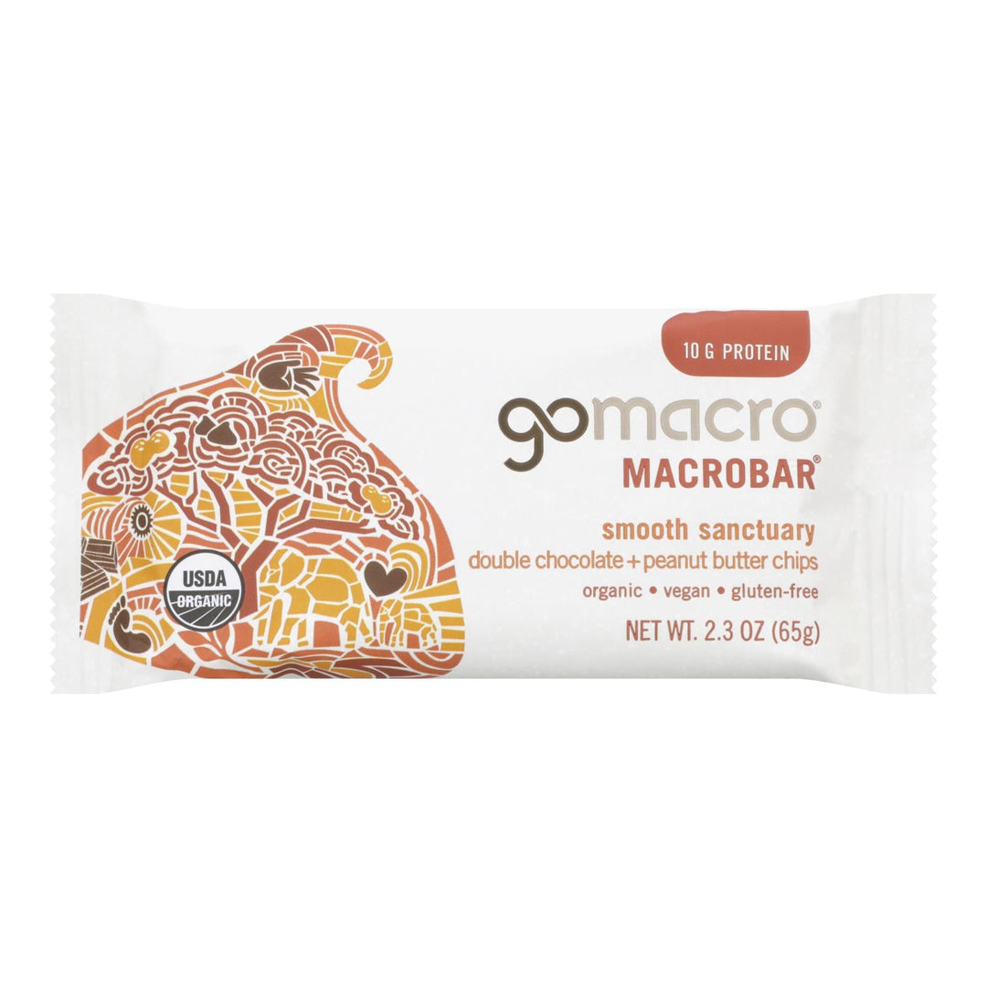 Gomacro - Bar Double Chocolate Peanut Butter Chip - Case Of 12 - 2.3 Oz - Maras Green