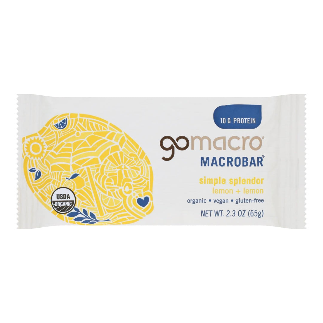 Gomacro - Bars Lemon Protein - Case Of 12 - 2.3 Oz - Maras Green