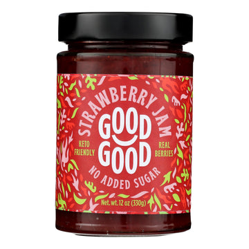 Good Good - Jam Strawberry No Sugar - Case Of 6 - 12 Oz - Maras Green