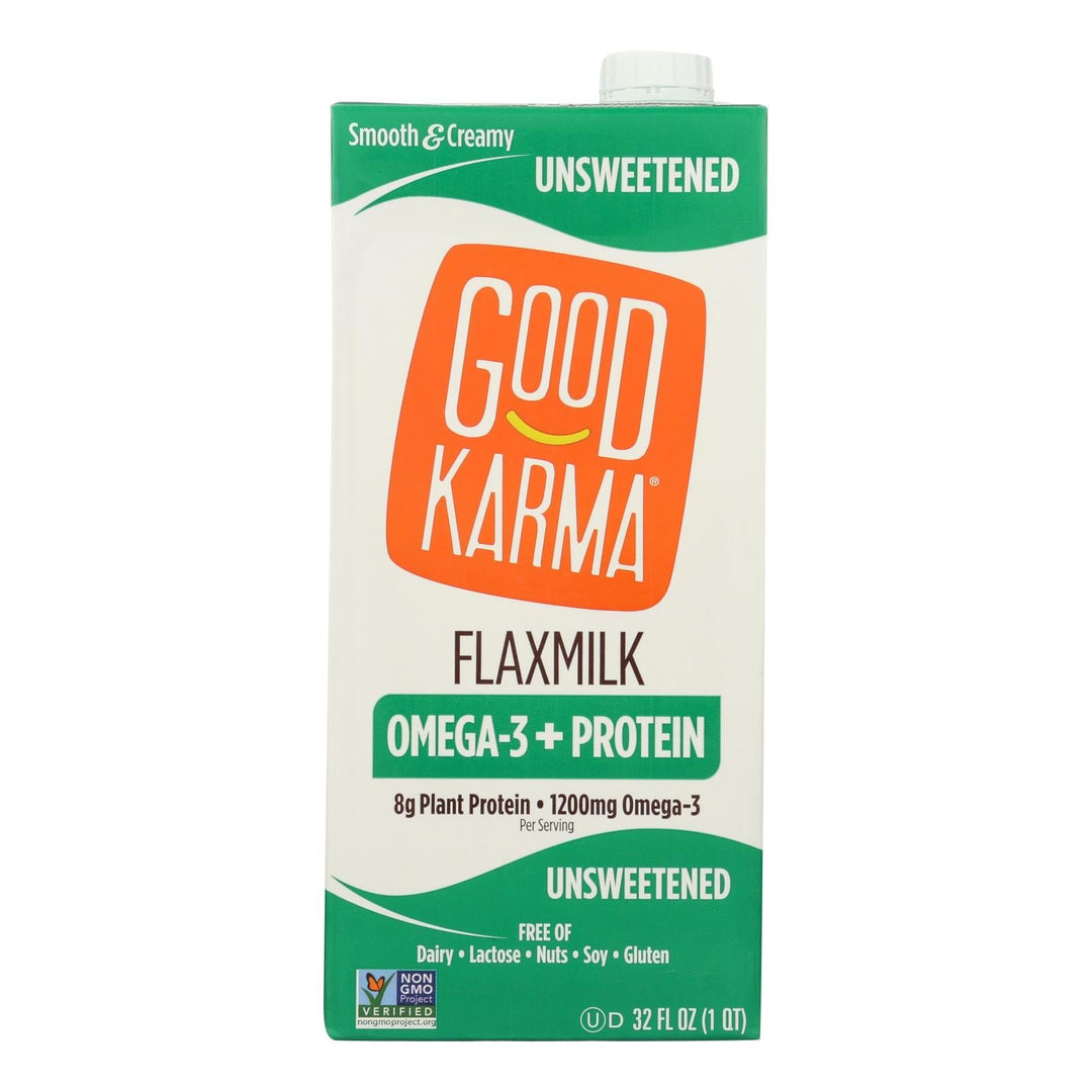 Good Karma Flax Milk - Protein - Vanilla - Case Of 6 - 32 Fl Oz - Maras Green
