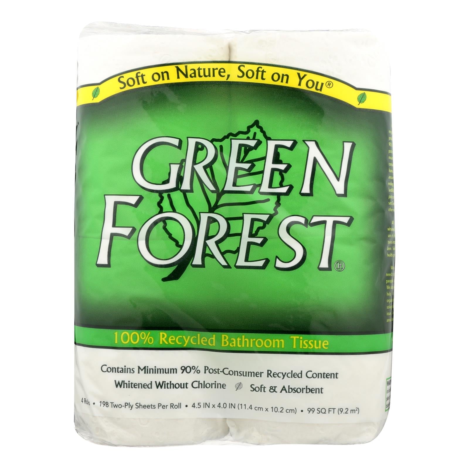 Green Forest Premium Bathroom Tissue - Unscented 2 Ply - Case Of 24 - Maras Green