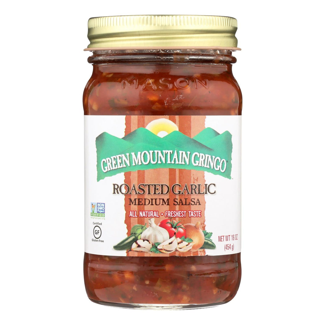 Green Mountain Gringo Medium Salsa - Garlic - Case Of 12 - 16 Oz. - Maras Green