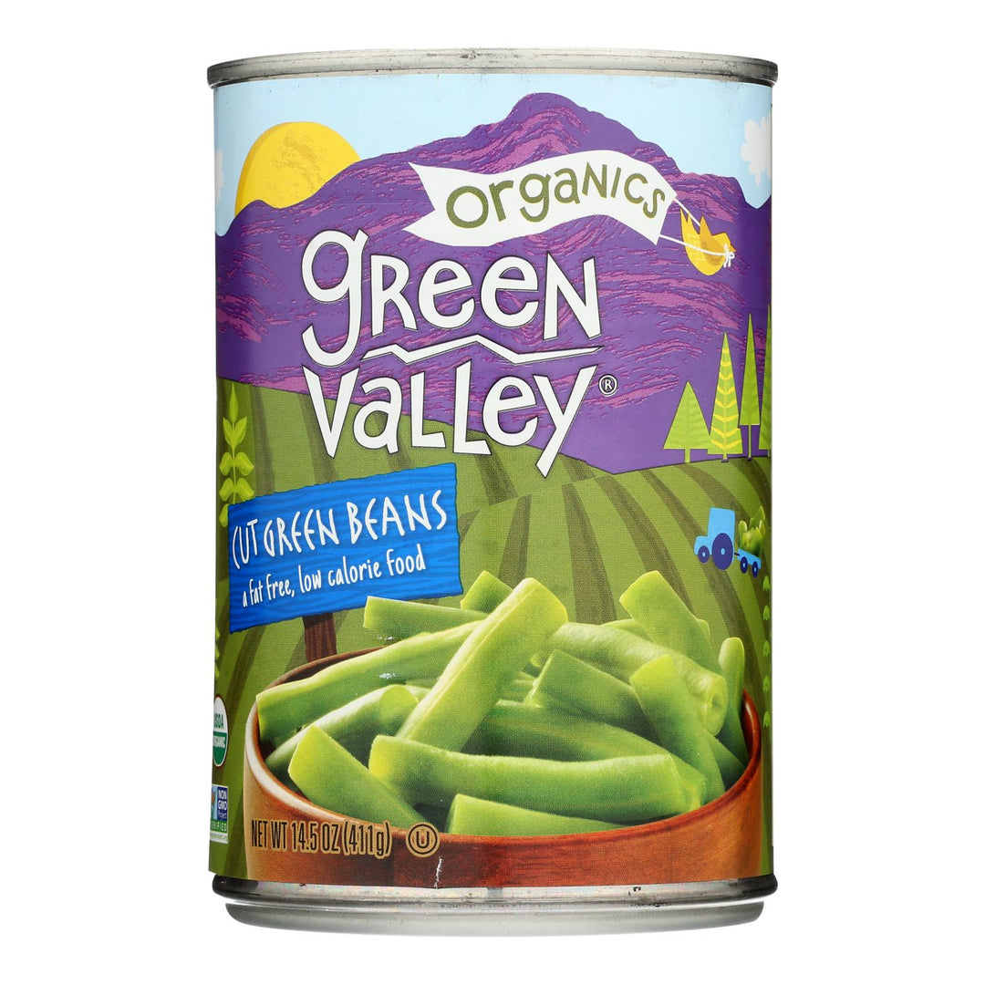 Green Valley Organics - Green Beans Cut - Case Of 12 - 14.5 Oz - Maras Green