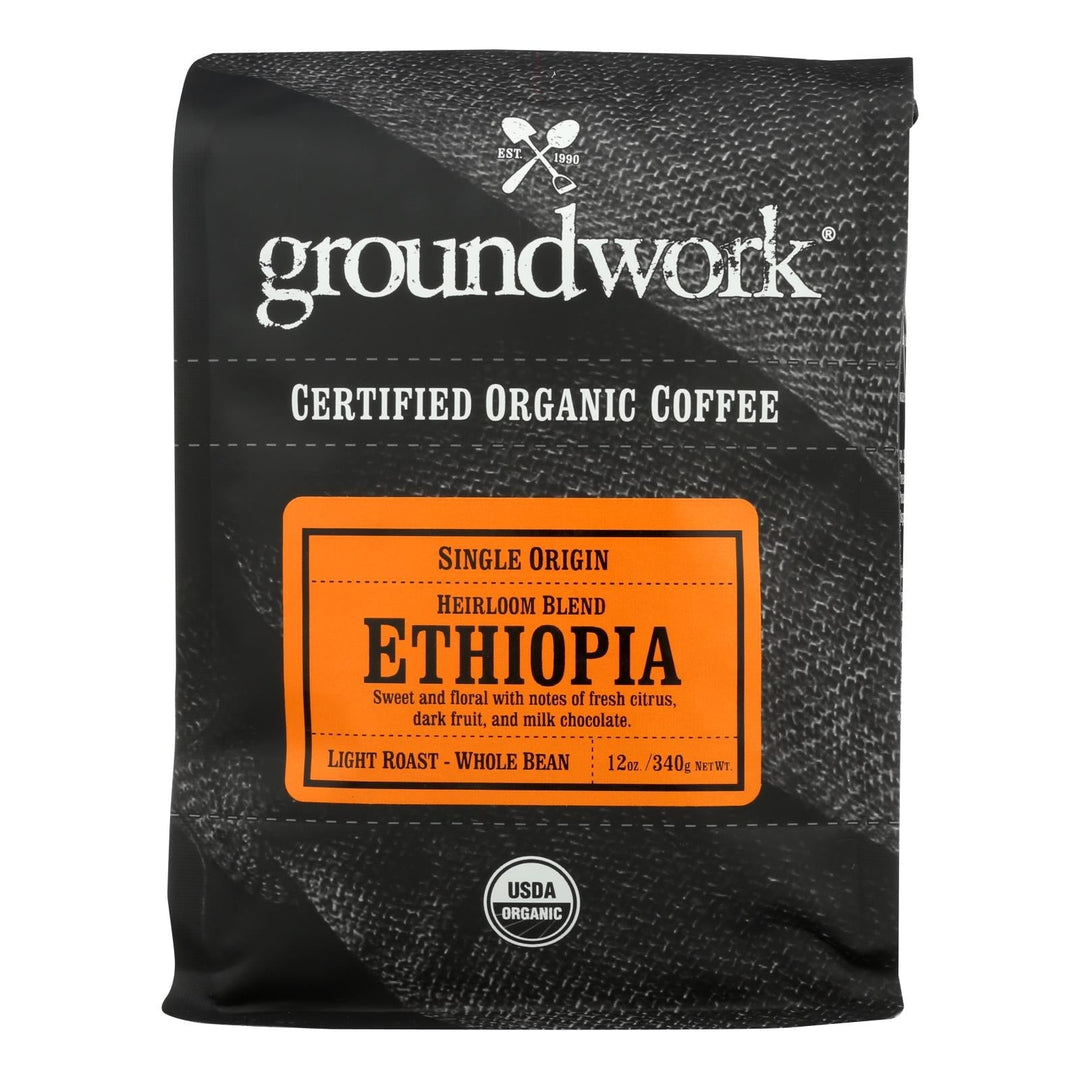Groundwork - Coffee Organic Ethiopian Hrlm - Case Of 6 - 12 Oz - Maras Green