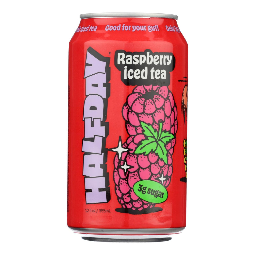 Halfday - Tea Prebiotic Raspberry Iced - Case Of 12 - 12 Fluid Ounces - Maras Green