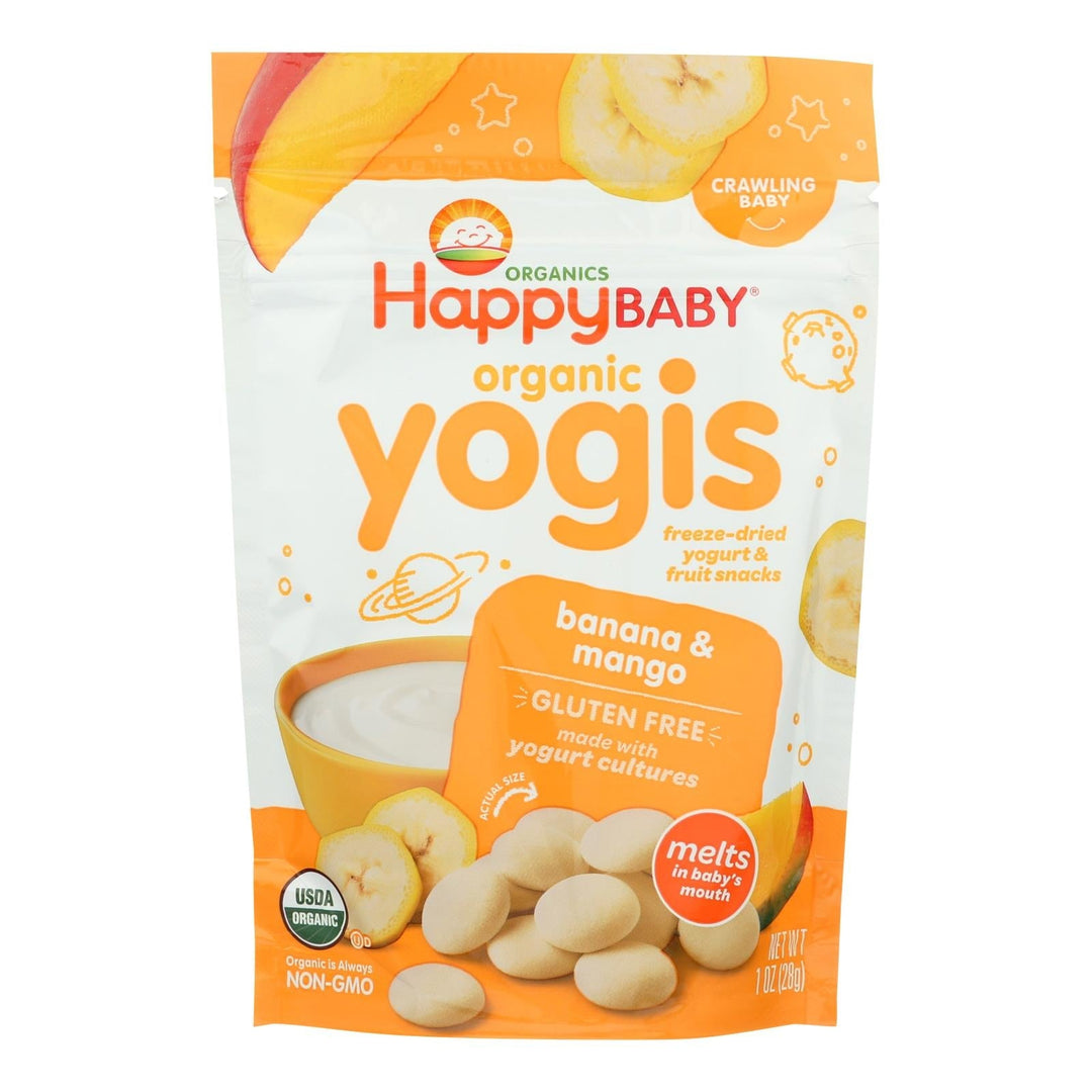 Happy Baby Happymelts Organic Yogurt Snacks For Babies And Toddlers Banana Mango - 1 Oz - Case Of 8 - Maras Green