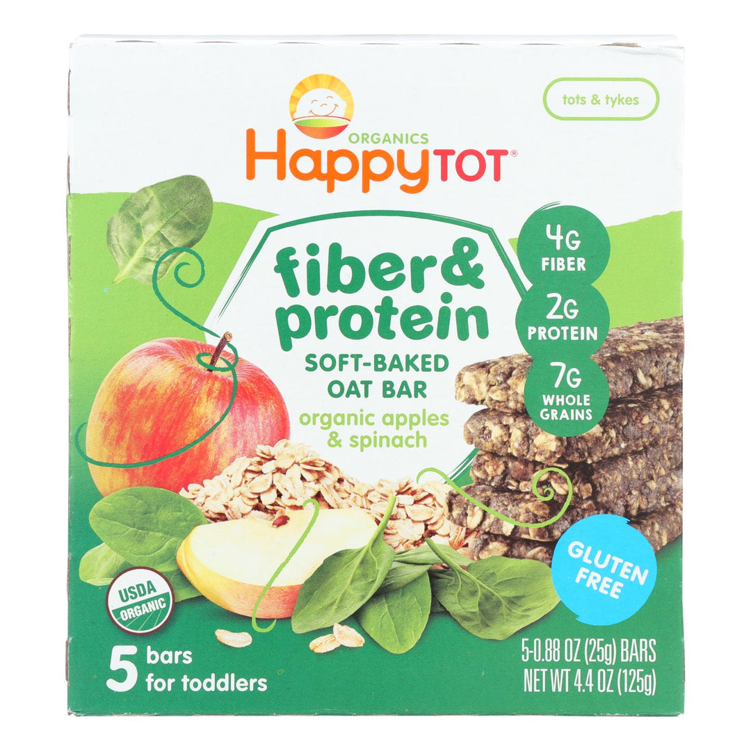 Happy Tot Soft Baked Oat Bar Organic Apples & Spinach - Case Of 6 - 5/.88oz - Maras Green