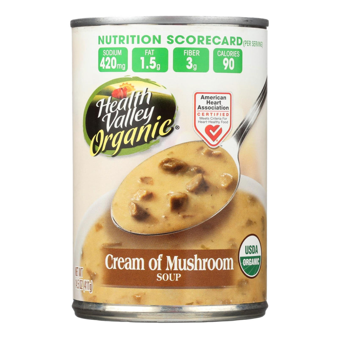 Health Valley Organic Soup - Mushroom Cream - Case Of 12 - 14.5 Oz. - Maras Green