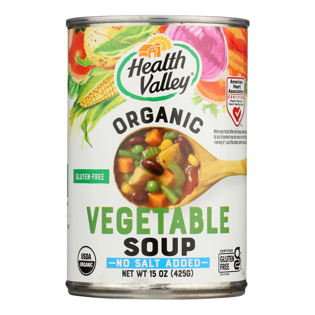 Health Valley Organic Soup - Vegetable No Salt Added - Case Of 12 - 15 Oz. - Maras Green
