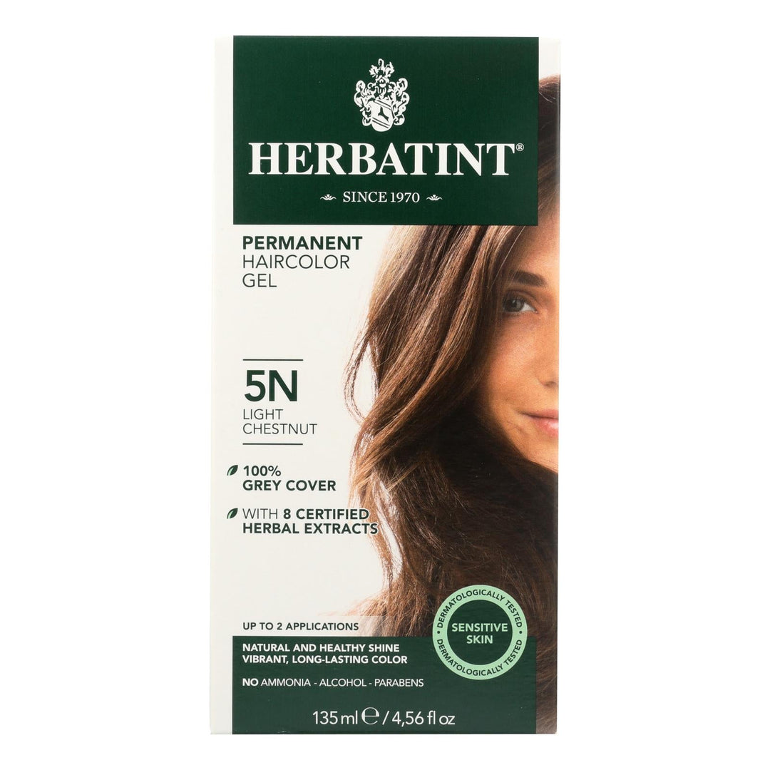 Herbatint Permanent Herbal Haircolour Gel 5n Light Chestnut - 135 Ml - Maras Green