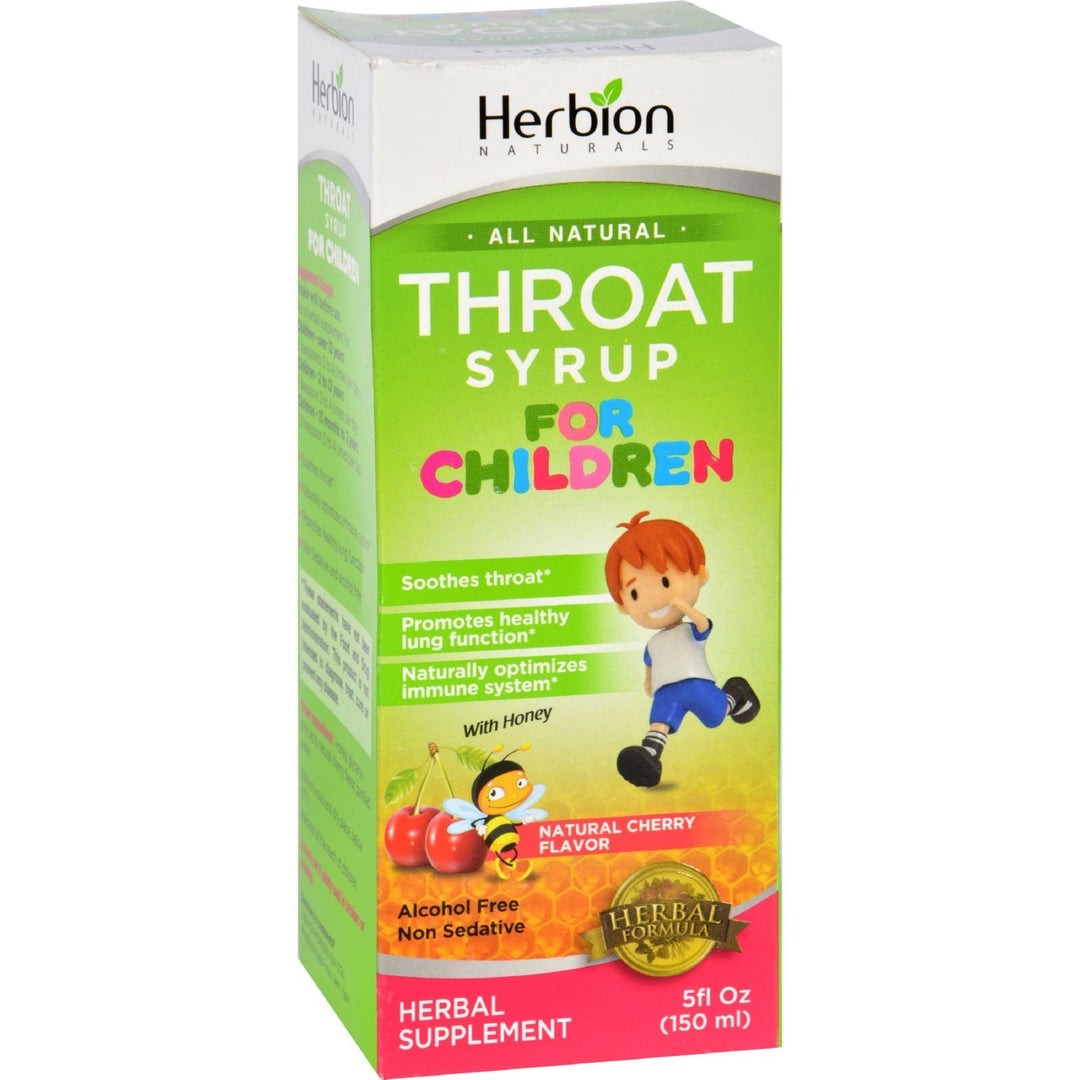 Herbion Naturals Throat Syrup - All Natural - Cherry - For Children - 5 Oz - Maras Green