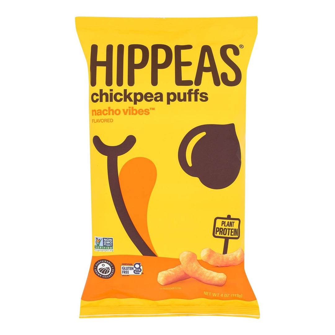 Hippeas - Chickpea Puff Nacho Vibes - Case Of 12 - 4 Ounces - Maras Green