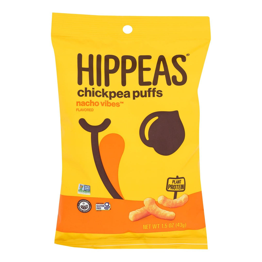 Hippeas - Chickpea Puff Nacho Vibes - Case Of 6 - 1.5 Ounces - Maras Green
