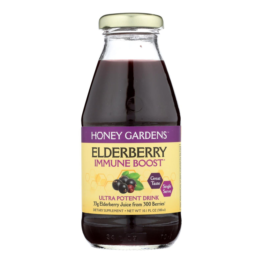 Honey Gardens - Elderbry Immune Boost Dark - Case Of 4 - 10.1 Oz - Maras Green