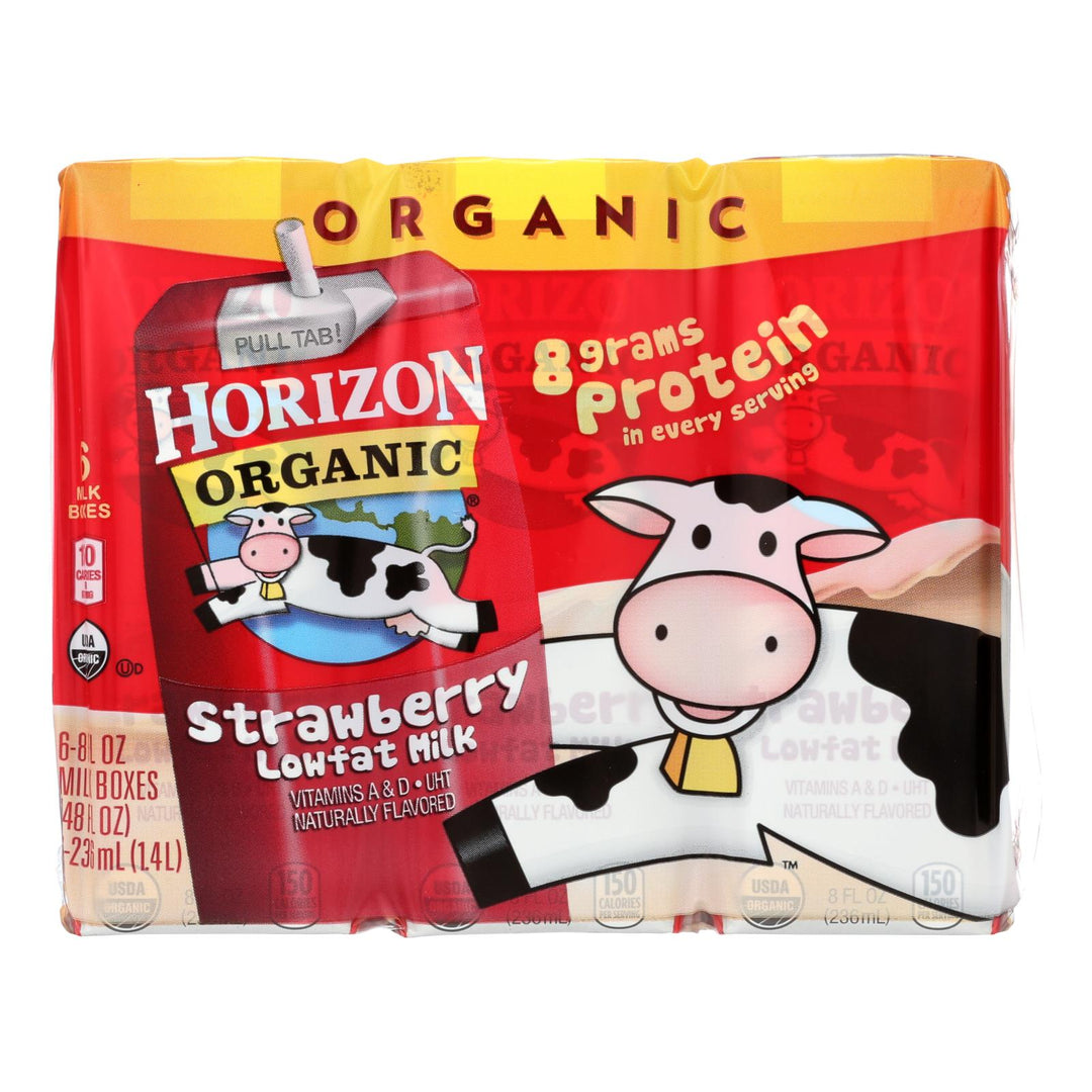 Horizon Organic Dairy Low - fat Milk - Strawberry - Case Of 3 - 8 Fl Oz. - Maras Green