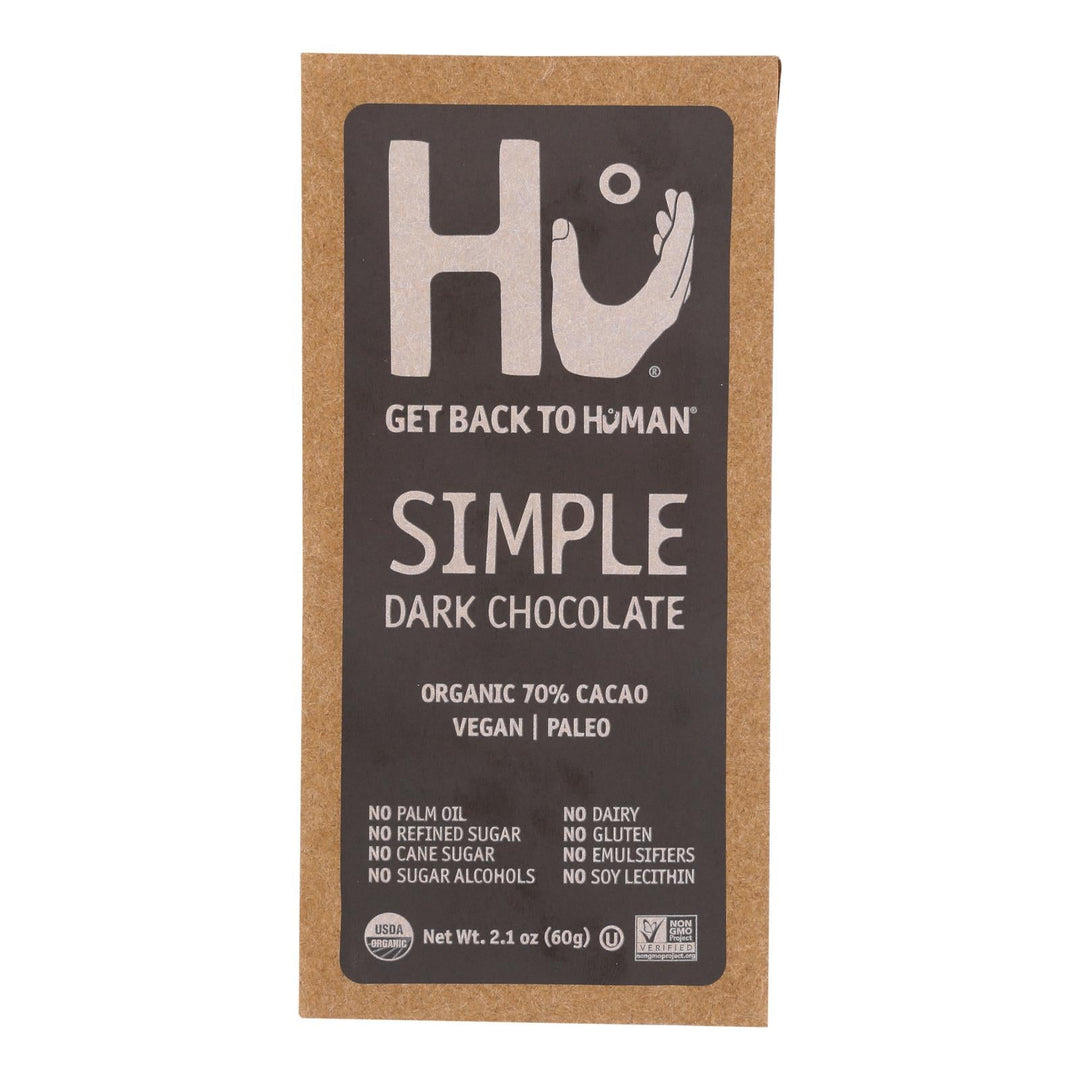 Hu - Dark Chocolate Bar Simple - Case Of 12 - 2.1 Oz - Maras Green