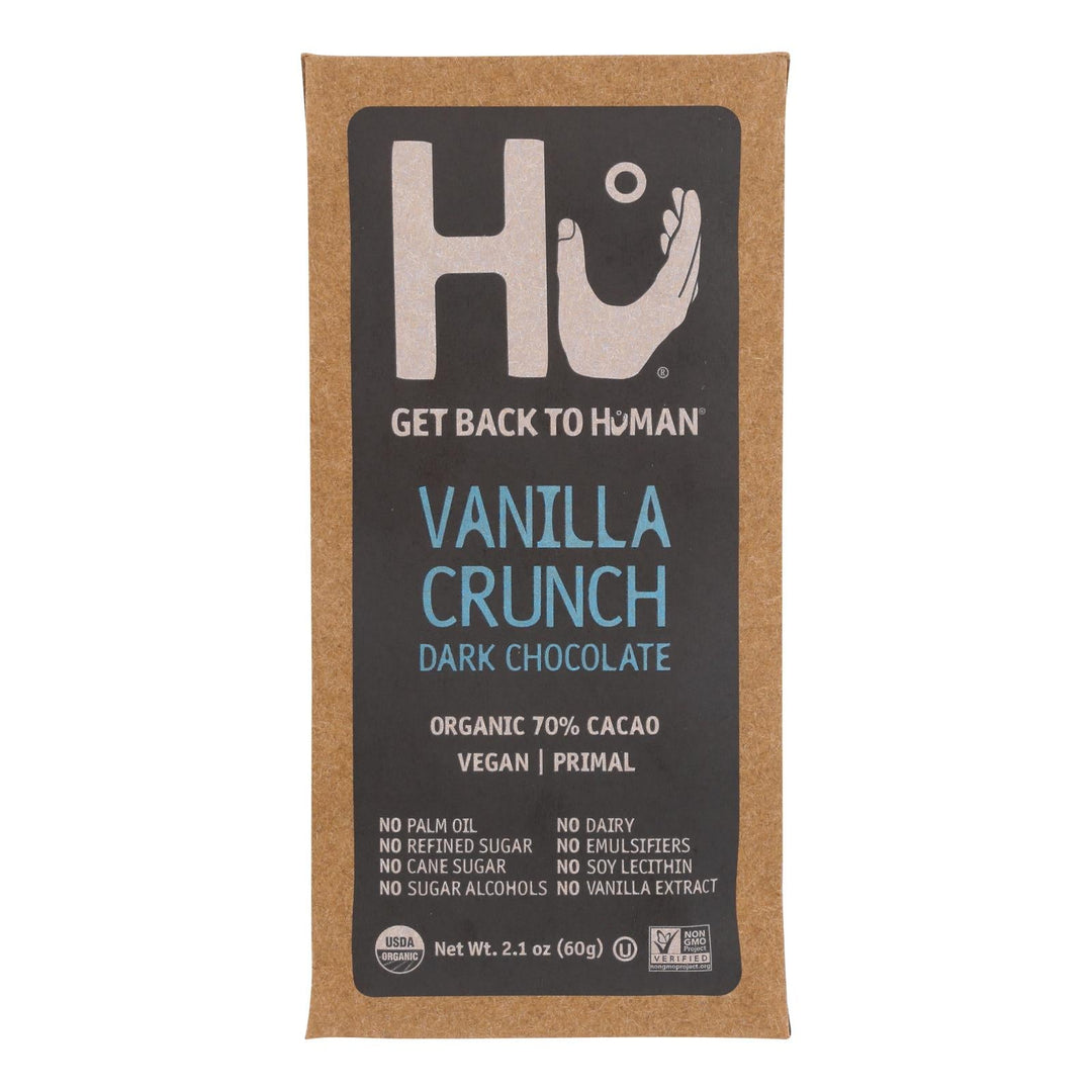 Hu - Dark Chocolate Bar Vanilla Crunch - Case Of 12 - 2.1 Oz - Maras Green
