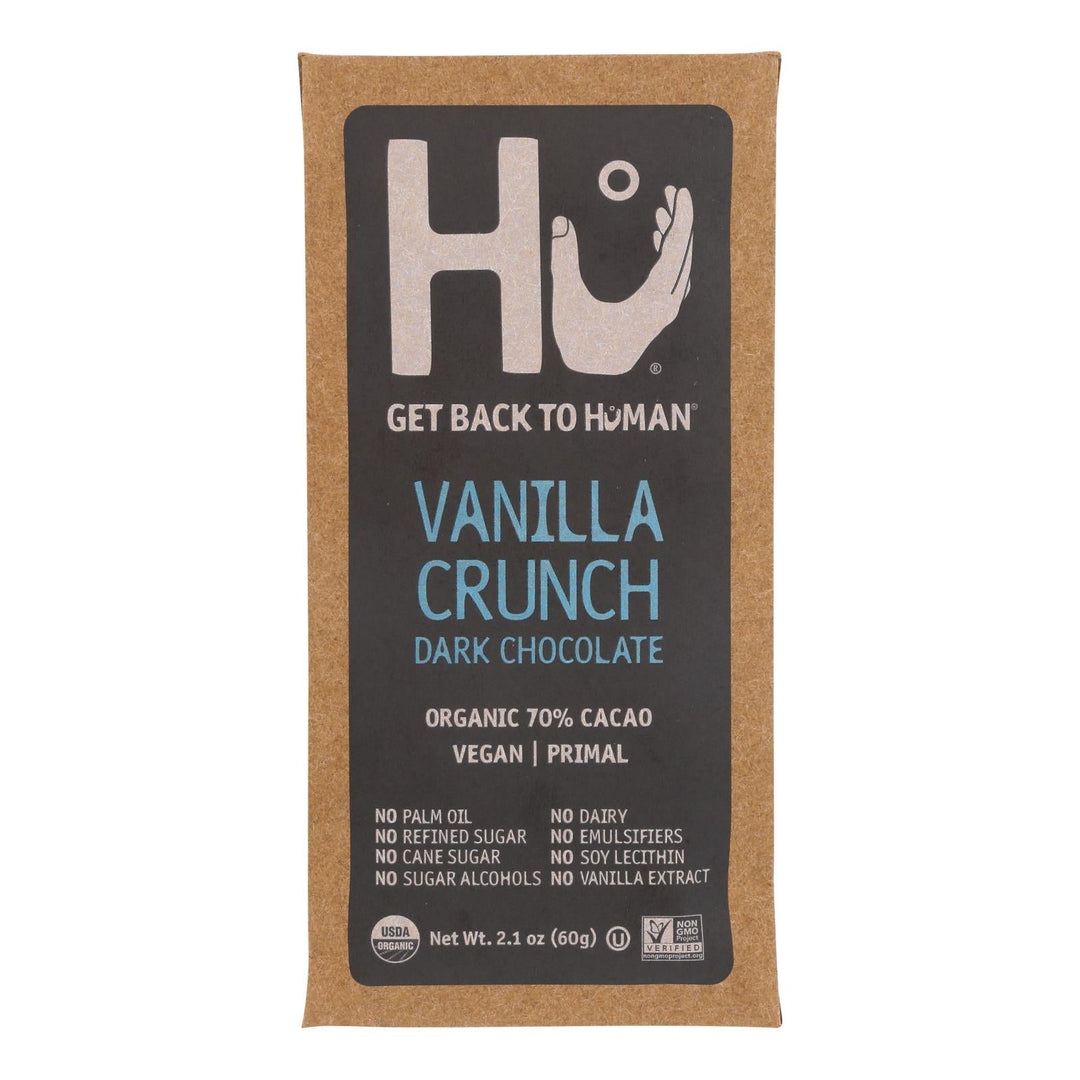 Hu - Dark Chocolate Bar Vanilla Crunch - Case Of 12 - 2.1 Oz - Maras Green
