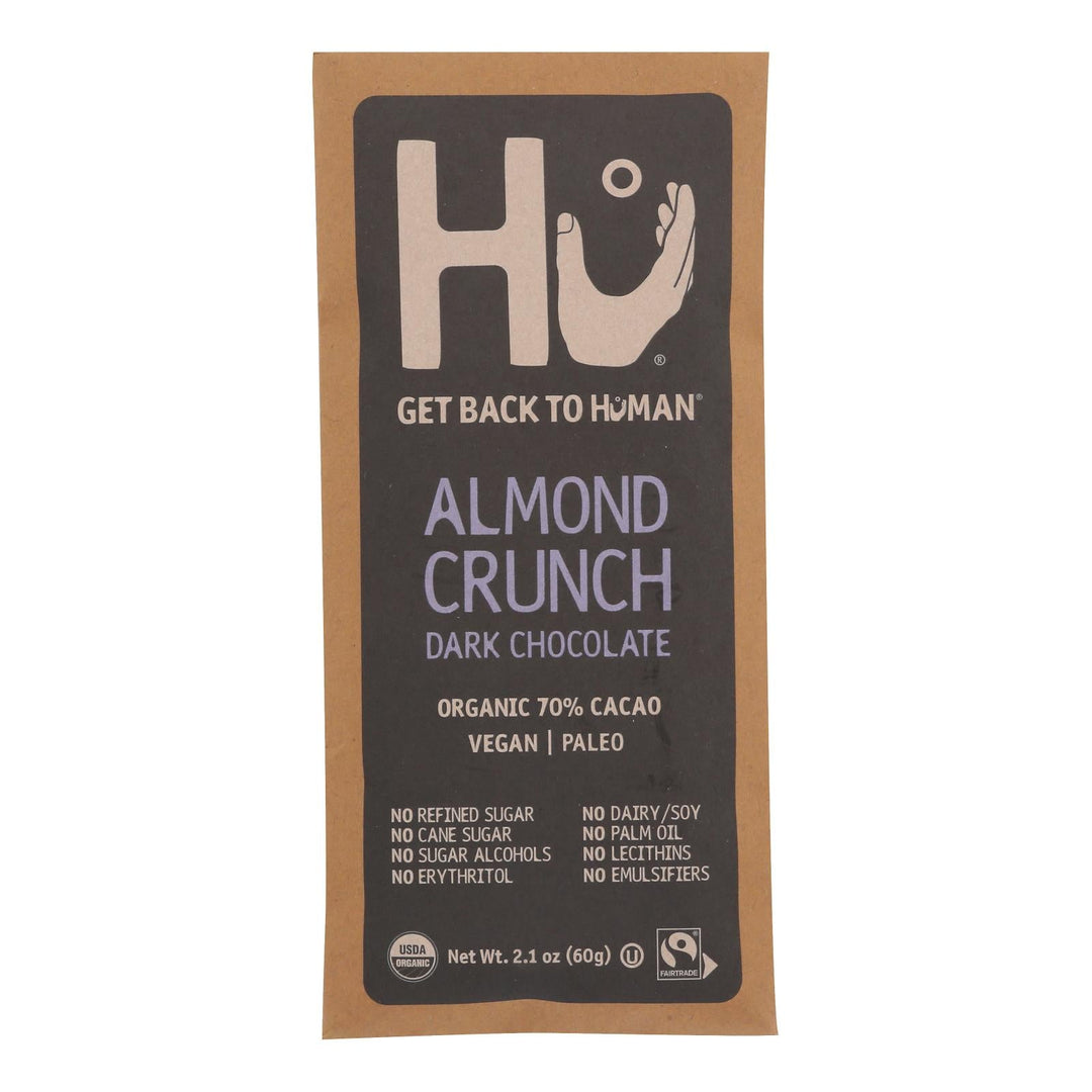 Hu - Dark Chocolate Br Almond Crunch - Case Of 12 - 2.1 Oz - Maras Green