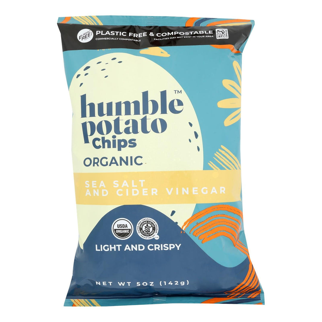 Humble Potato Chips - Chips Pot Sea Salt Cdrvngr - Case Of 12 - 5 Oz - Maras Green