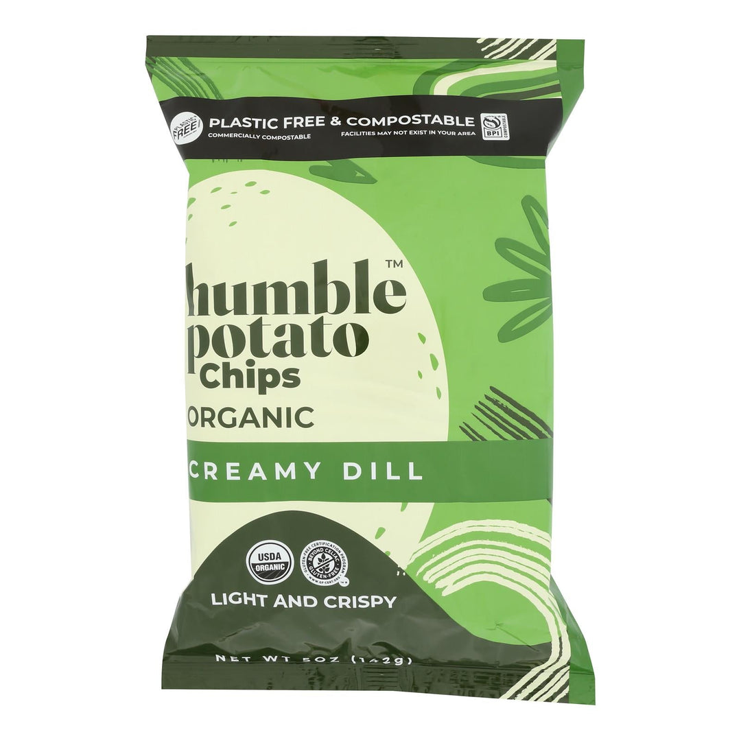 Humble Potato Chips - Chips Potato Creamy Dill - Case Of 12 - 5 Oz - Maras Green