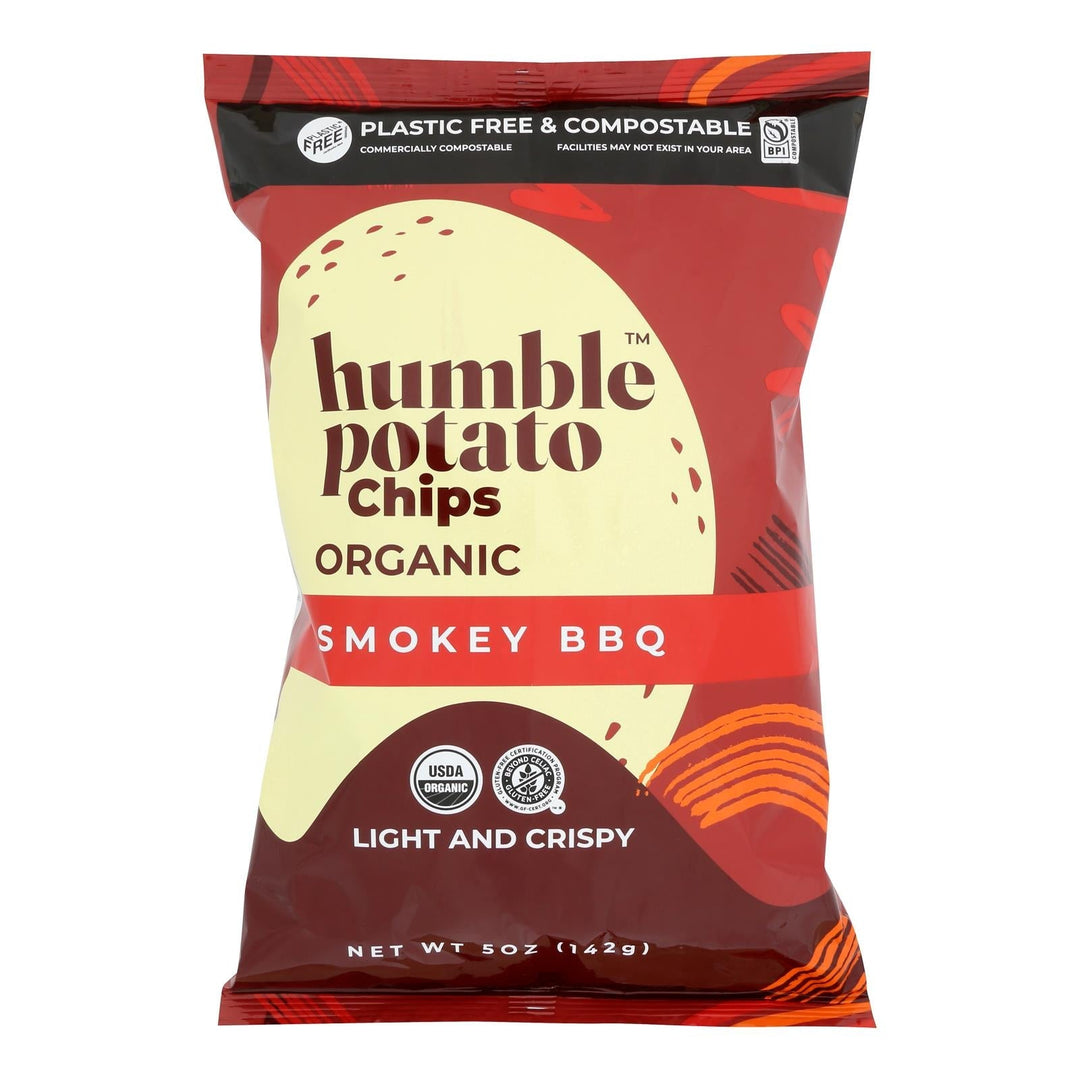 Humble Potato Chips - Chips Potato Smokey Bbq - Case Of 12 - 5 Oz - Maras Green