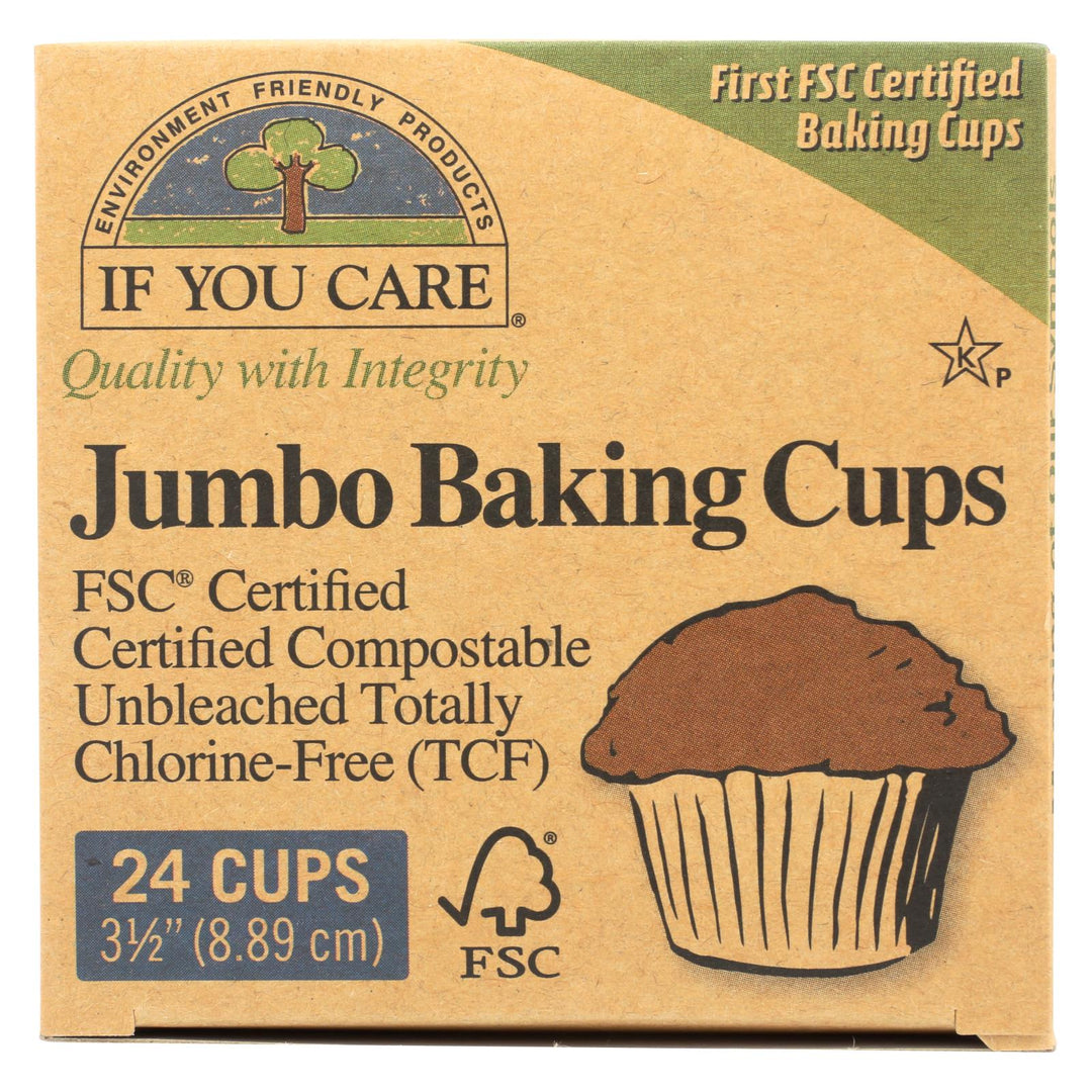 If You Care Jumbo Baking Cups - Unbleached - Case Of 24 - 24 Count - Maras Green