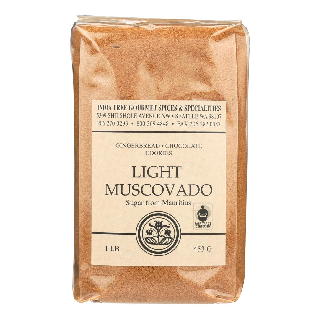 India Tree Gourmet Spices & Specialties Light Muscovado Sugar - Case Of 6 - 16 Oz - Maras Green