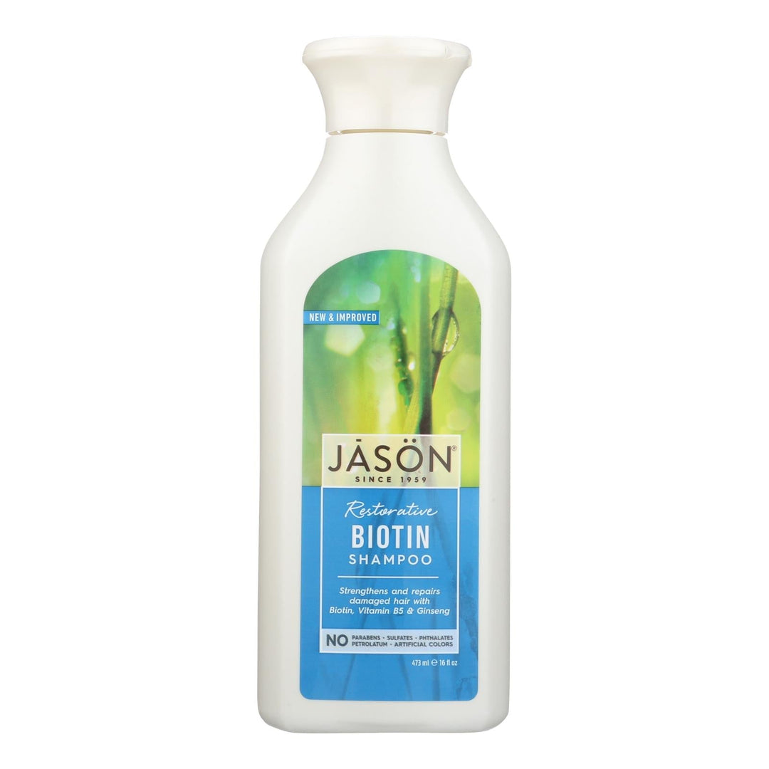 Jason Pure Natural Shampoo Restorative Biotin - 16 Fl Oz - Maras Green