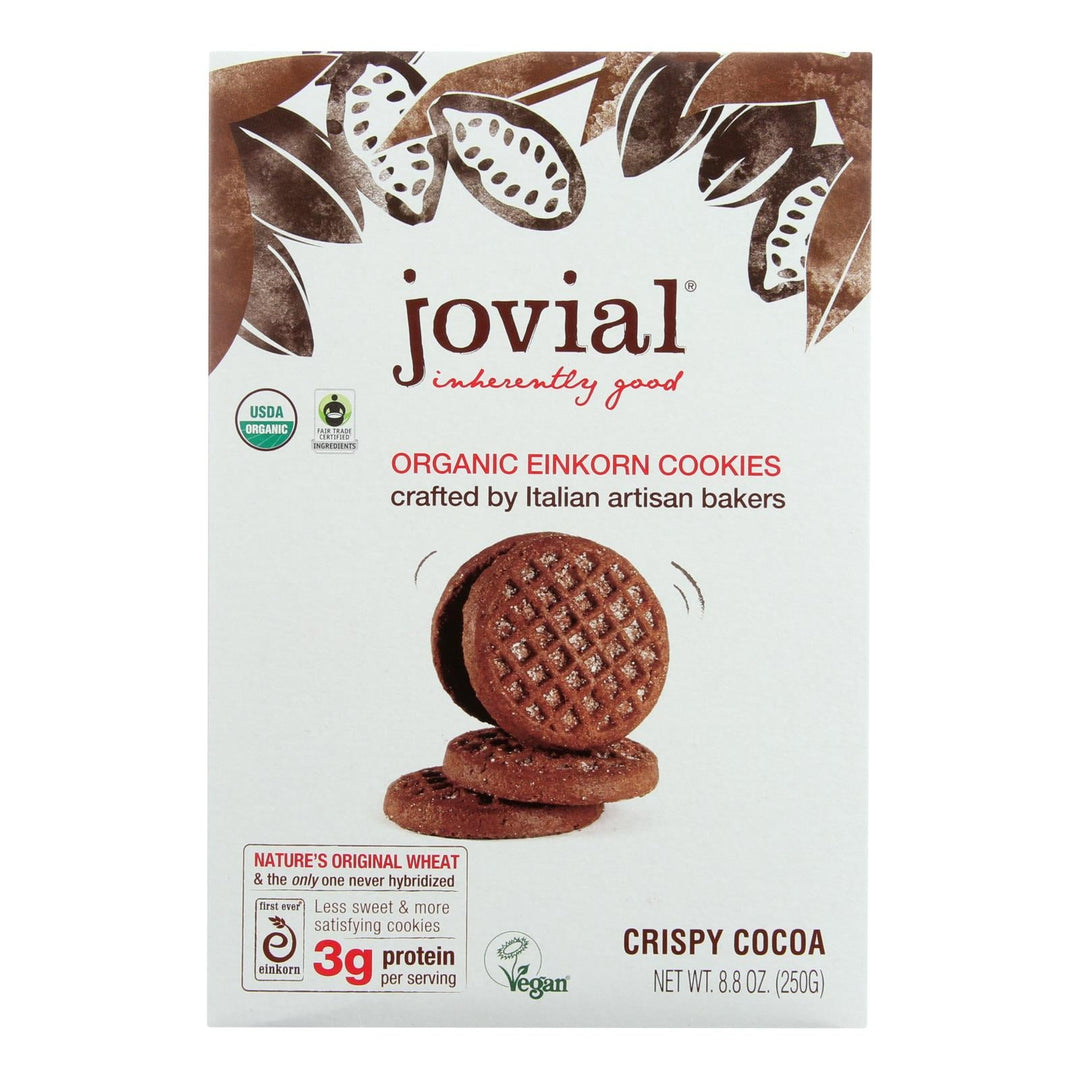 Jovial - Cookie - Organic - Einkorn - Crispy Cocoa - 8.8 Oz - Case Of 12 - Maras Green