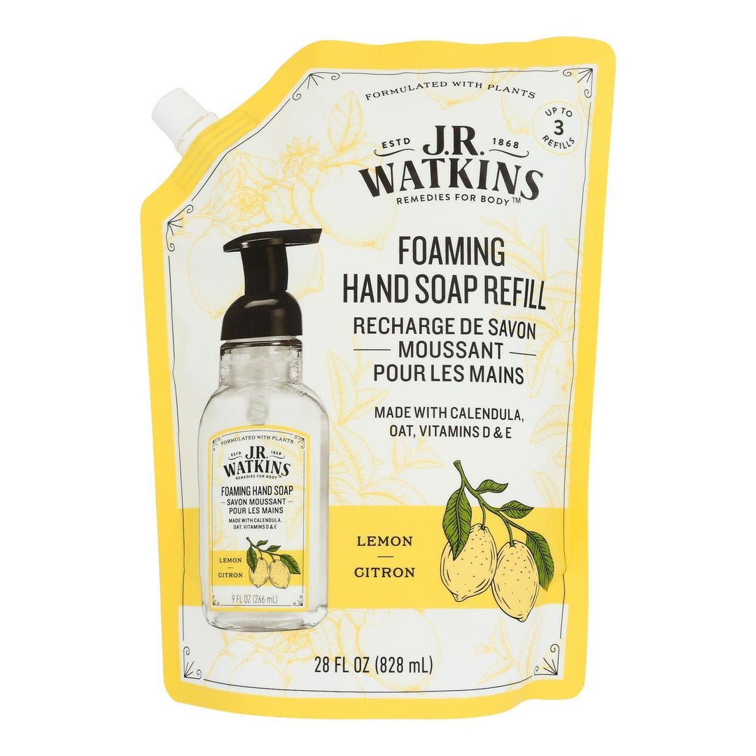 J.r. Watkins - Hand Soap Foam Refill Lemon - Case Of 3 - 28 Fz - Maras Green