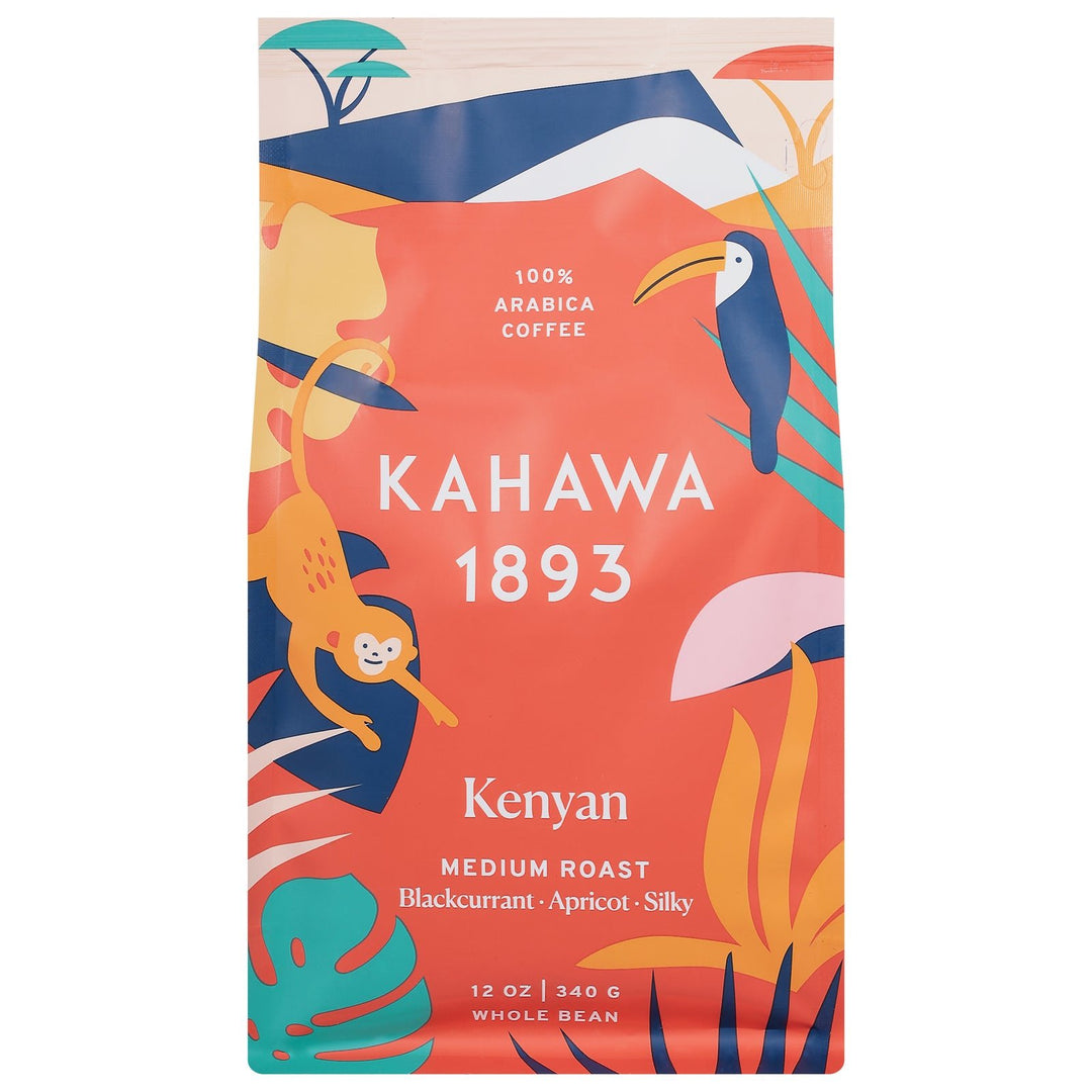 Kahawa 1893 - Coffee Whole Bean Medium Roasted Kenyan - Case Of 6 - 12 Oz - Maras Green
