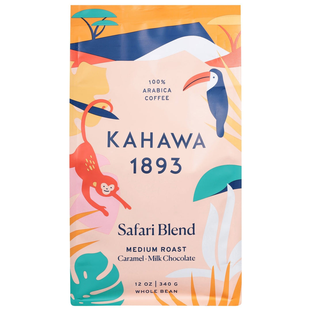 Kahawa 1893 - Coffee Whole Bean Medium Roasted Safari - Case Of 6 - 12 Oz - Maras Green