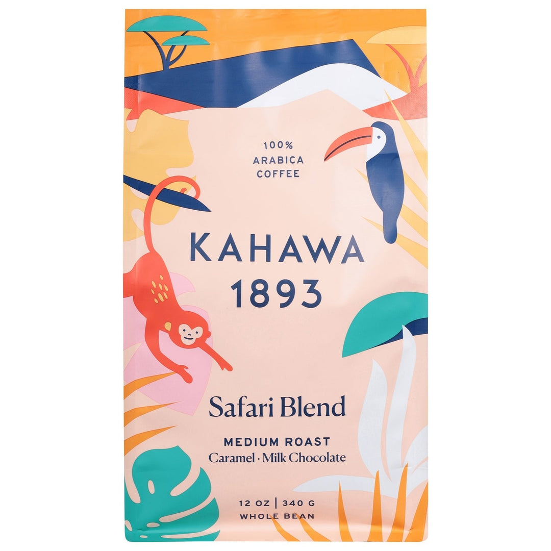 Kahawa 1893 - Coffee Whole Bean Medium Roasted Safari - Case Of 6 - 12 Oz - Maras Green
