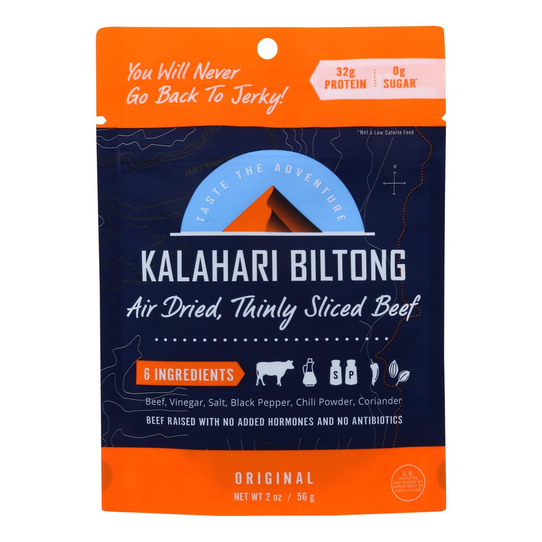Kalahari Biltong Air - dried Sliced Beef - Case Of 8 - 2 Oz - Maras Green