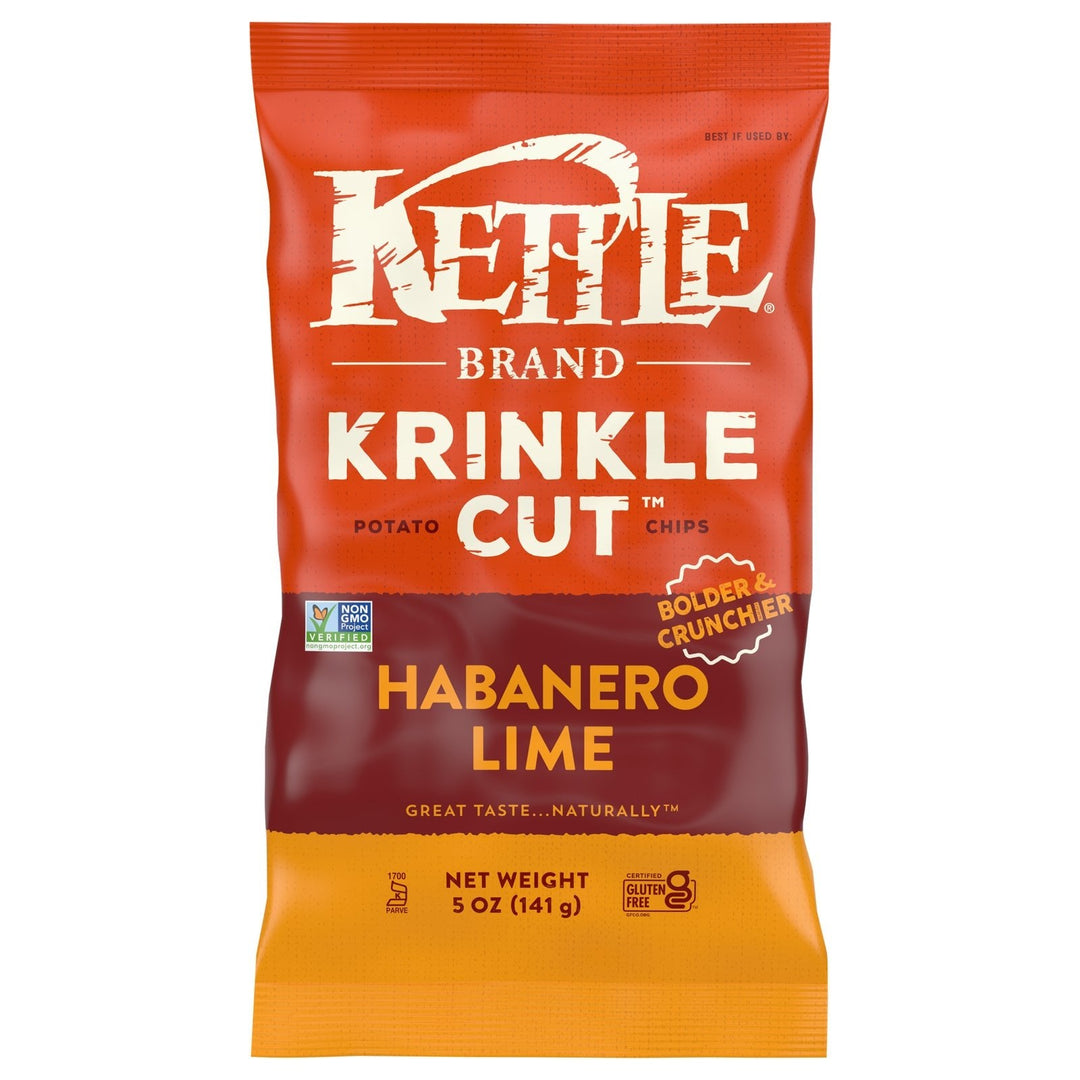 Kettle Brand - Chips Krinkle Hab Lime - Case Of 15 - 5 Oz - Maras Green