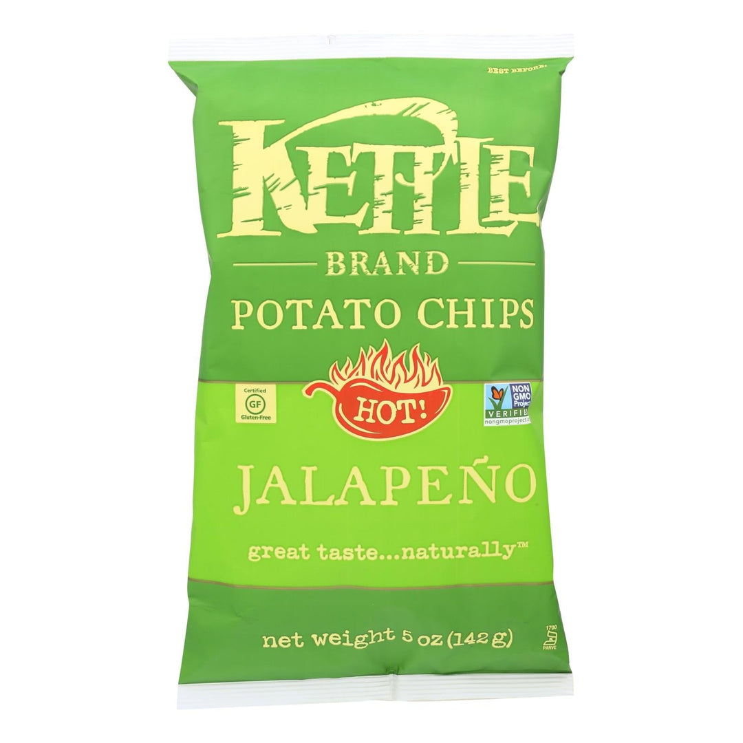 Kettle Brand Potato Chips - Jalapeno - Case Of 15 - 5 Oz. - Maras Green